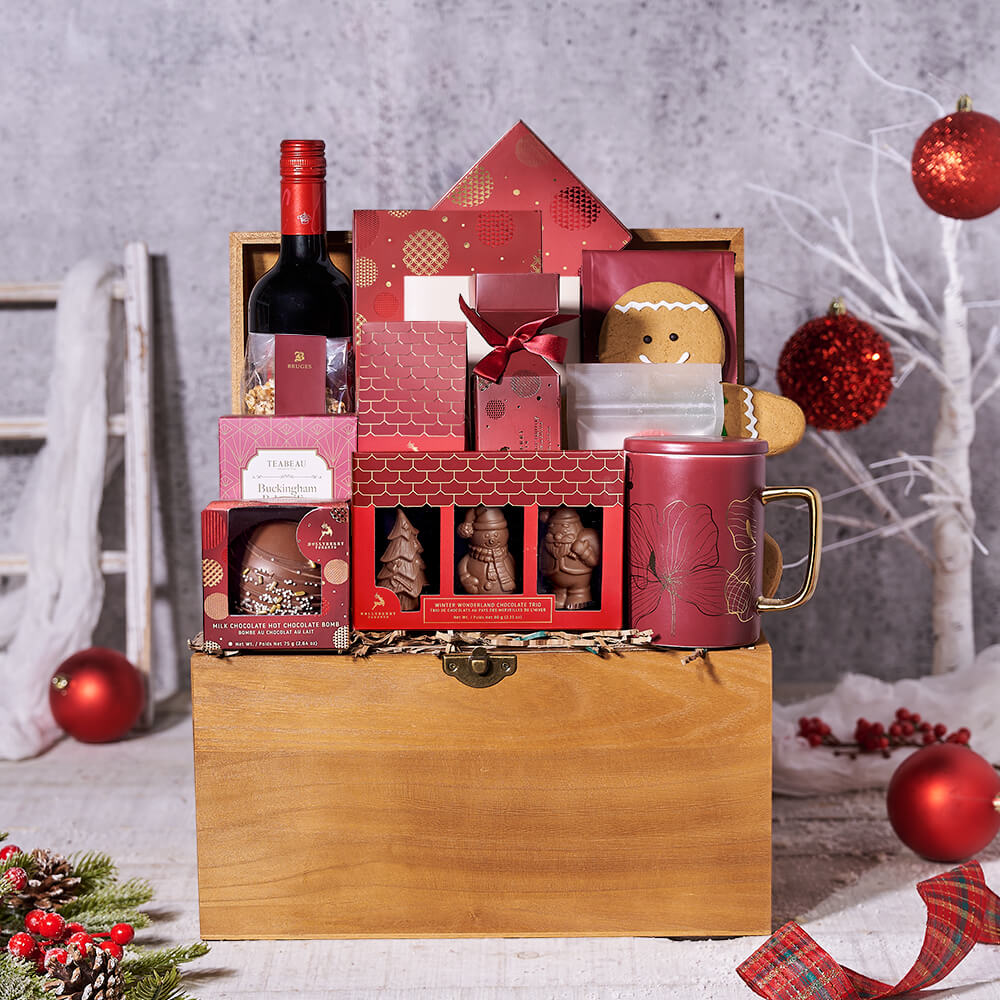Christmas Wine with Chocolate Truffles – how the gift is presented