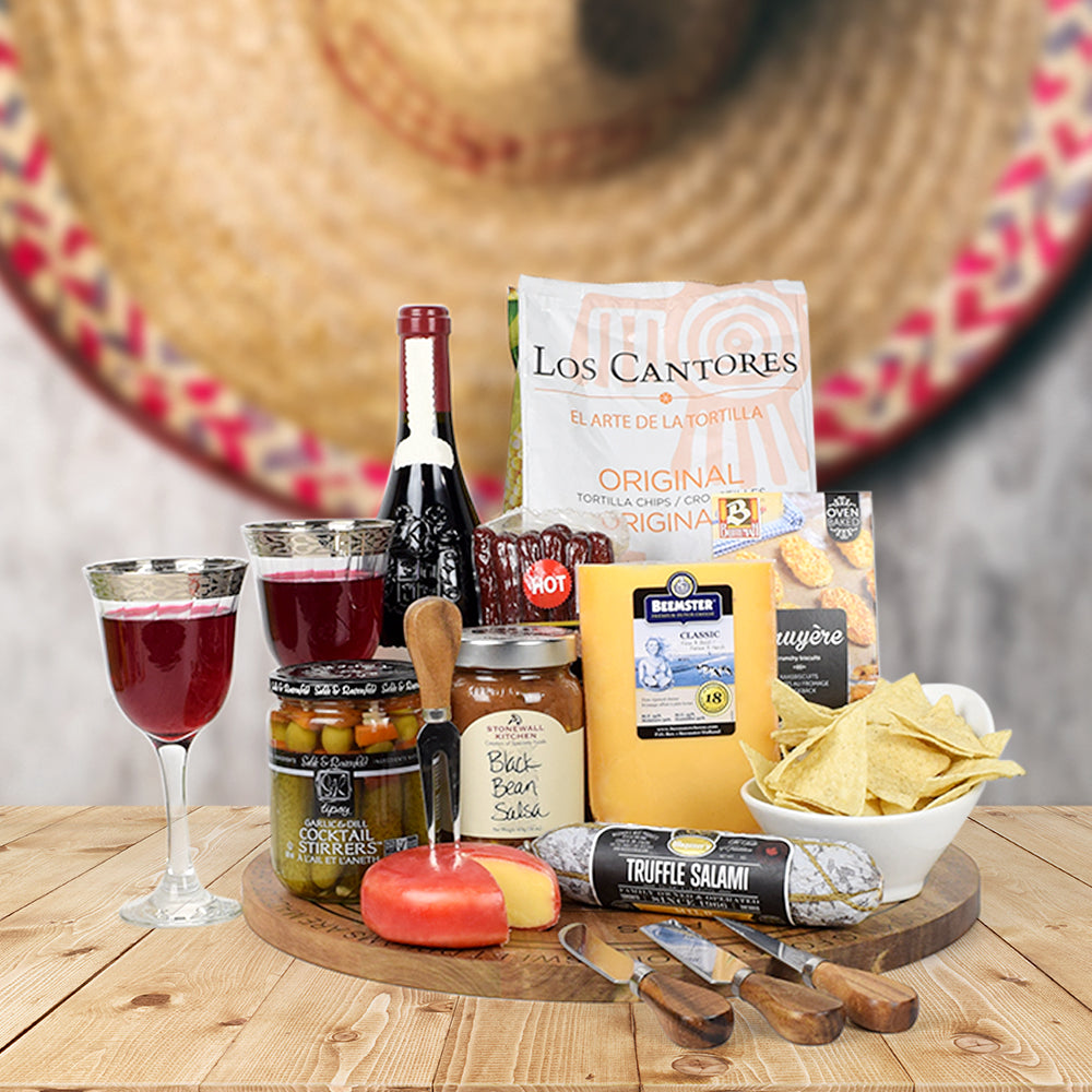 Cinco De Mayo Wine Gift Basket – how the gift is presented