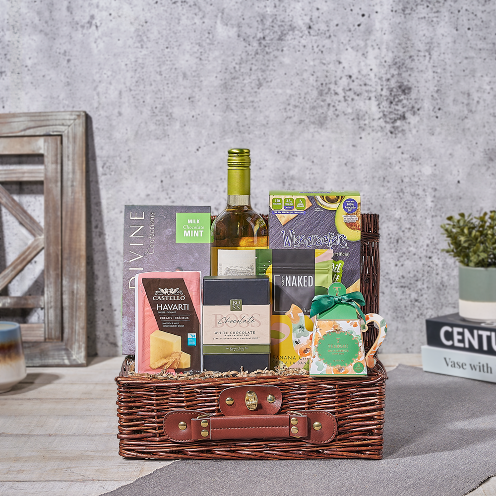 Kosher Wine and Gourmet Basket, USA – how the gift is presented