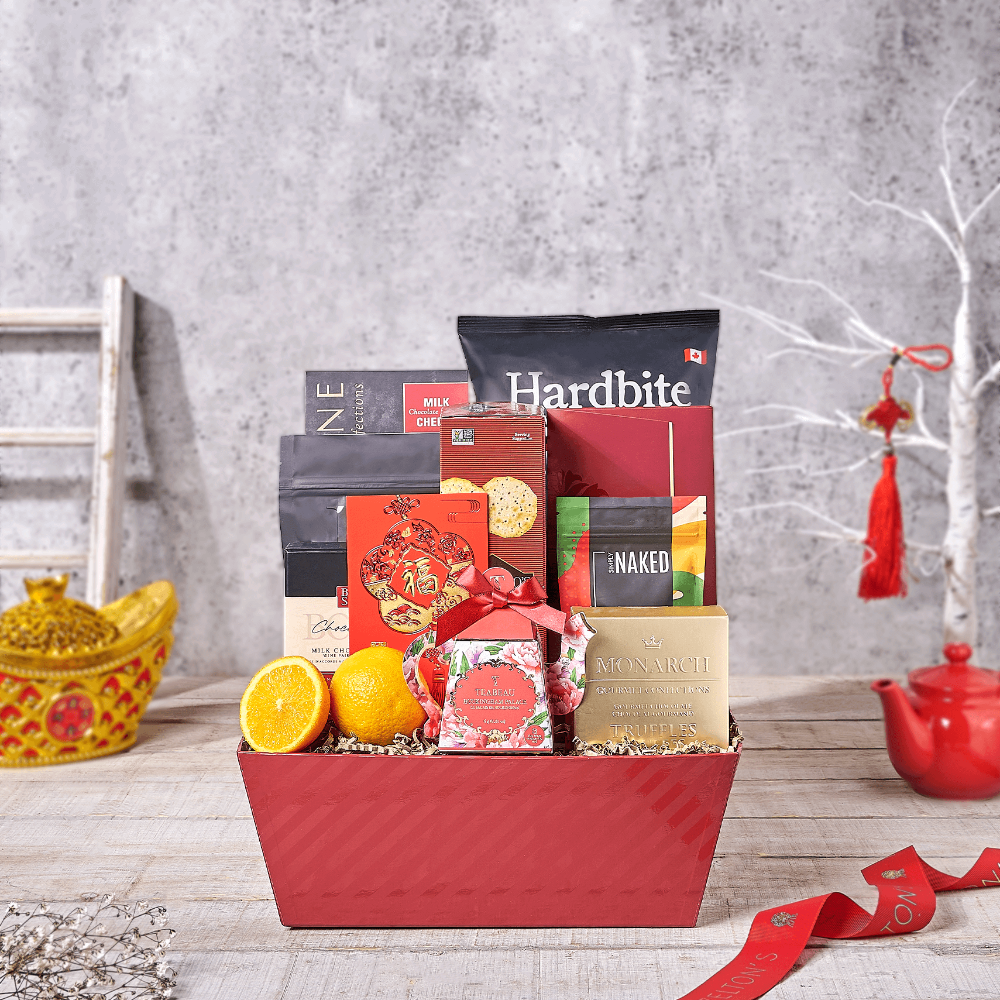 Chinese New Year Snack Gift Tray – how the gift is presented