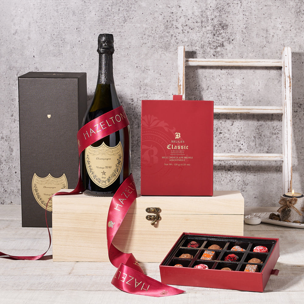 Truffle Selection with Sparkling Wine Gift – how the gift is presented