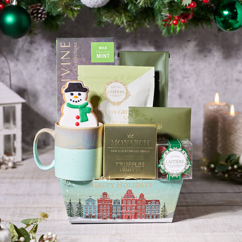 Holiday Chocolate Truffle Gift Basket, USA – how the gift is presented