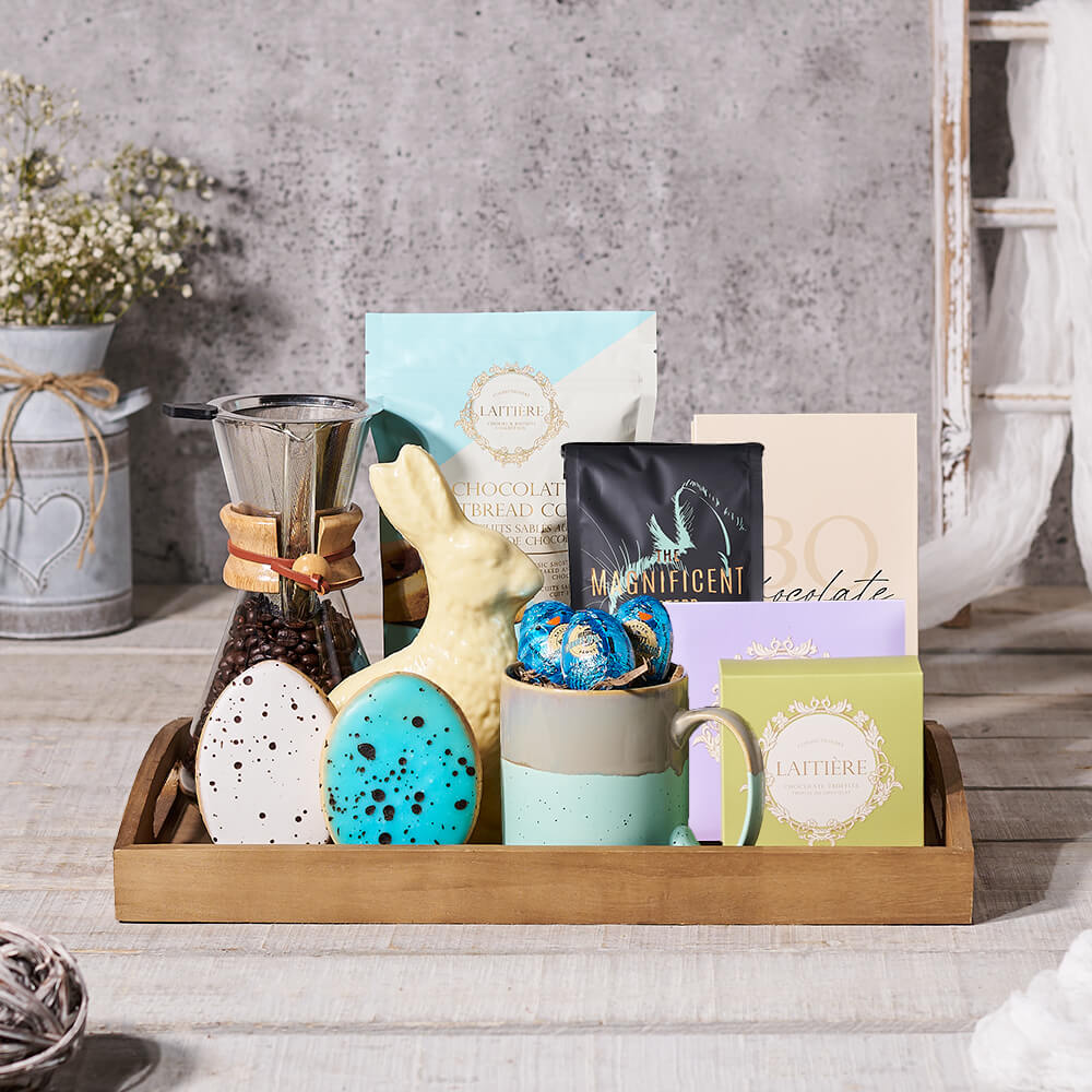 Easter Bunny Coffee Gift Basket – how the gift is presented
