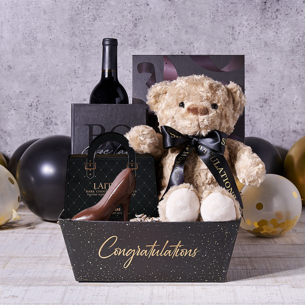 Graduate Wine & Teddy Gift – how the gift is presented