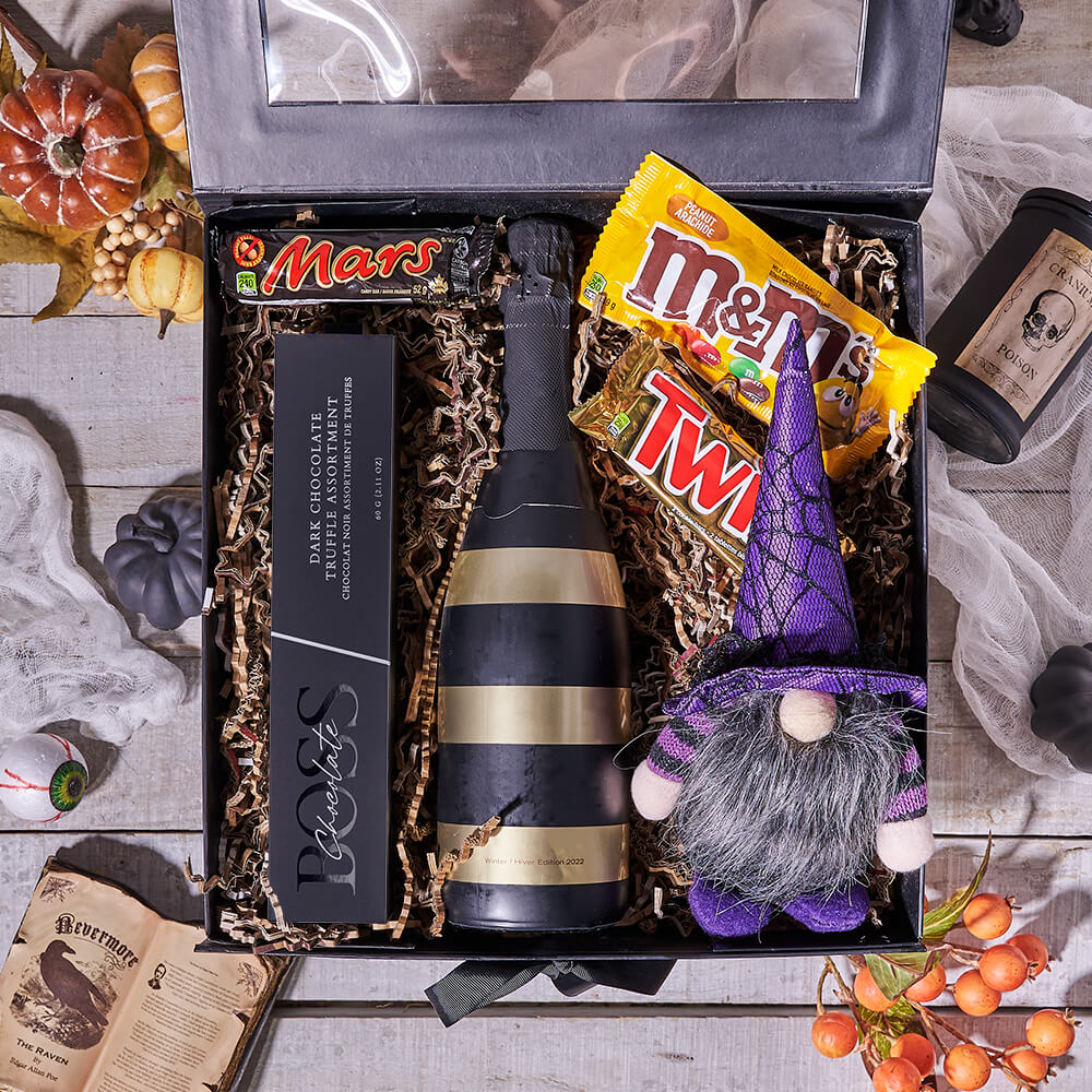 Halloween Festive Wine and Chocolate Box – how the gift is presented