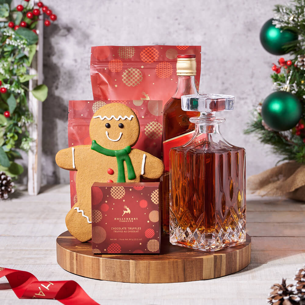 Holiday Liquor & Chocolate Gift Set, USA – how the gift is presented