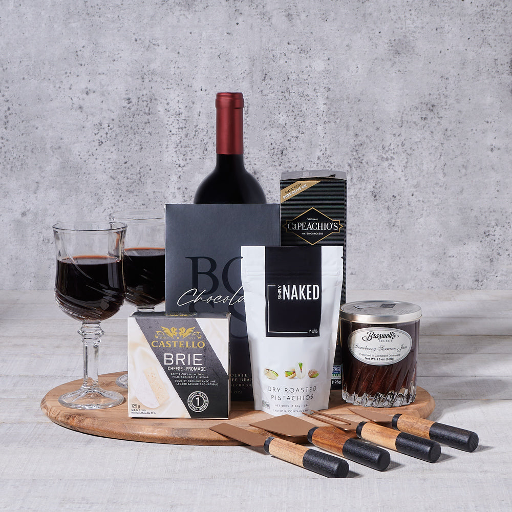 Wine with Pistachios Gift Basket – how the gift is presented