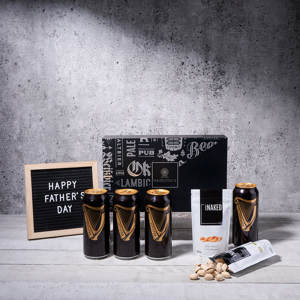 Father's Day Nuts and Beer Basket – how the gift is presented