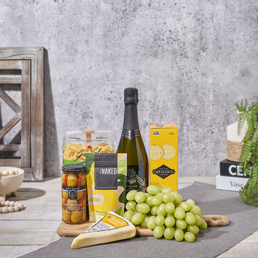 Kosher Food & Champagne Set – how the gift is presented
