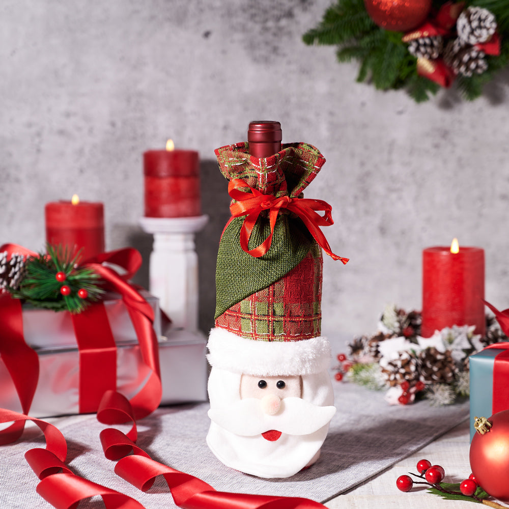 Christmas Wine Bottle with Bag – how the gift is presented