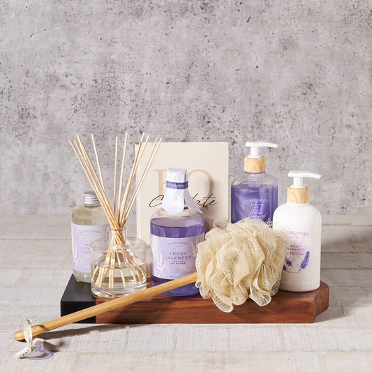 Daily Luxury Spa Gift Set, Spa Gift Baskets, Spa Gift Sets, Chocolates, Bubble Bath, Body Wash, Body Cream, Diffuser, Body Buffer