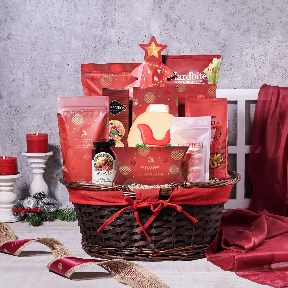 Christmas Morning Snack Gift Basket – how the gift is presented