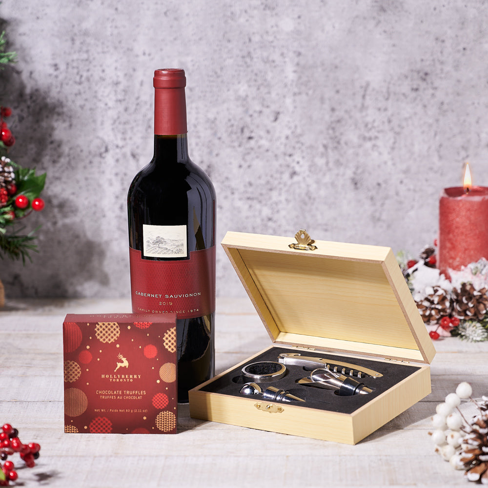Christmas Wine Presentation Basket – how the gift is presented