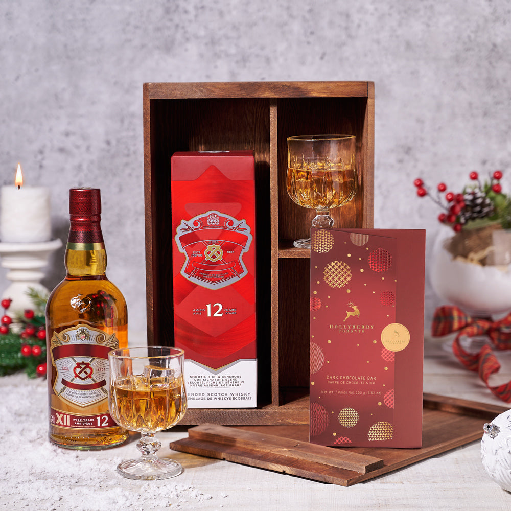 A Very Merry Chocolate & Liquor Gift – how the gift is presented