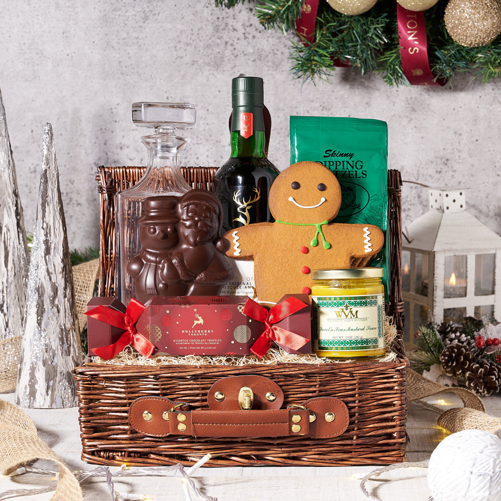 Christmas Whiskey and Liquor Basket – how the gift is presented