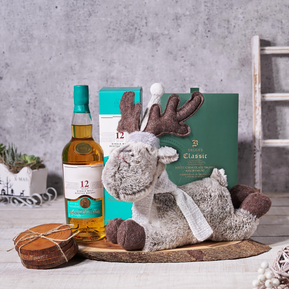Rudolph's Liquor & Snacking Gift Basket – how the gift is presented