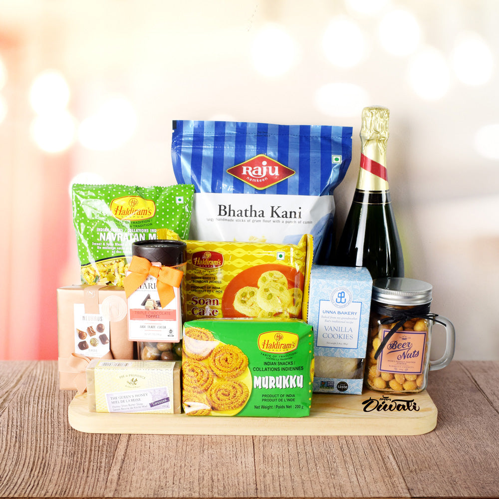 Sparkling Diwali Gift Basket – how the gift is presented