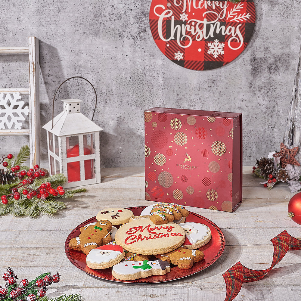 Festive Christmas Cookie Gift Basket – how the gift is presented