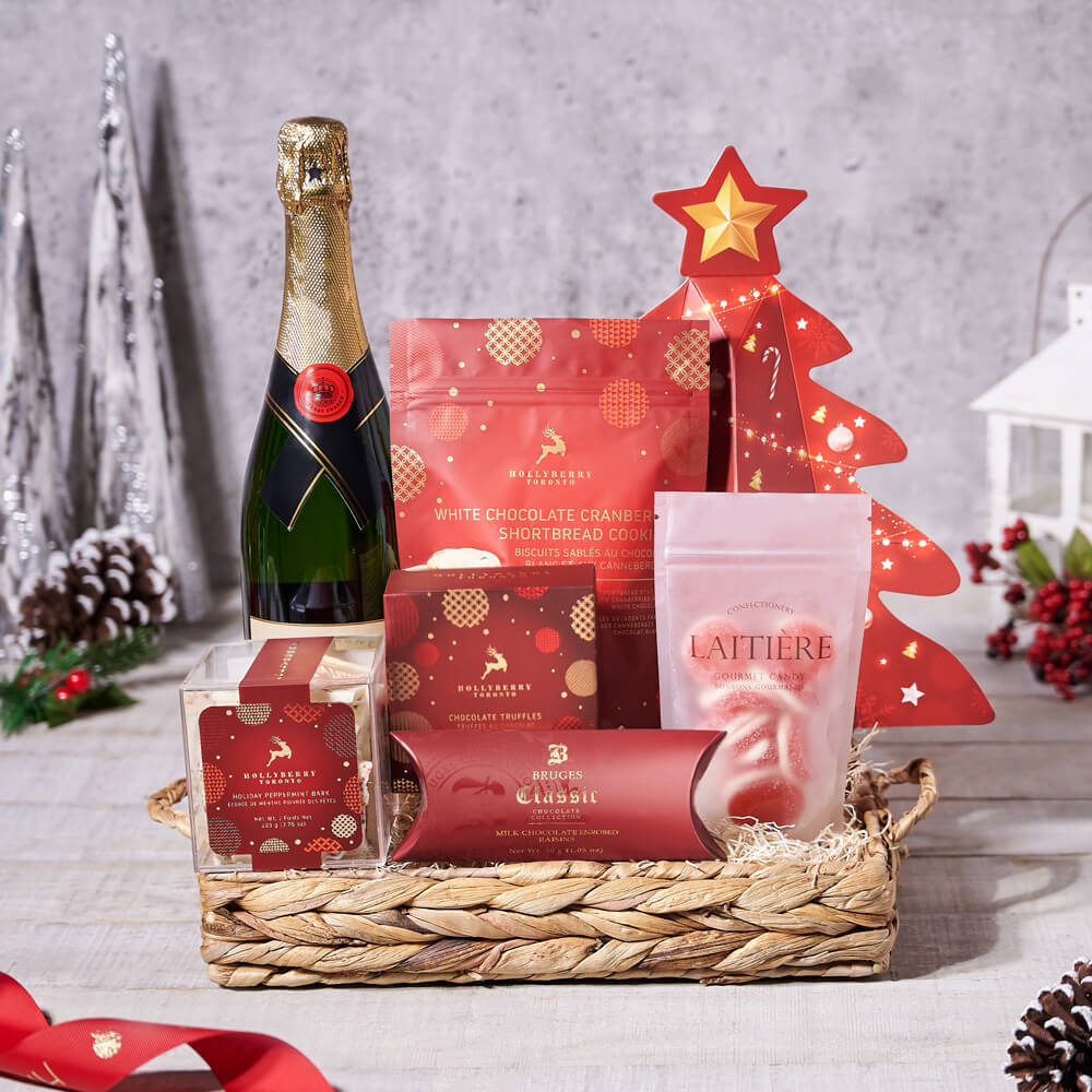 Sparkling Wine Chocolate Holiday Gift – how the gift is presented