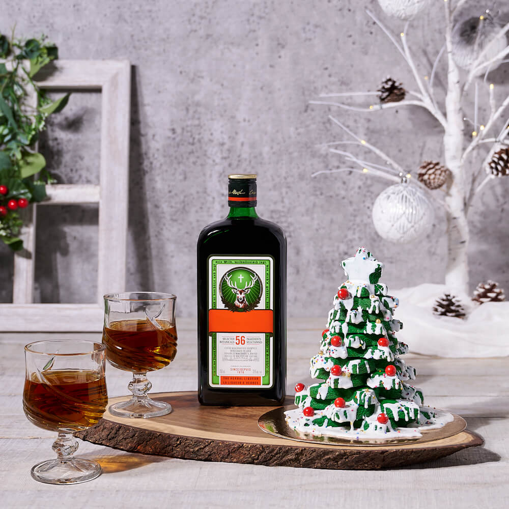 Holiday Spirits and Cookie Gift Set – how the gift is presented