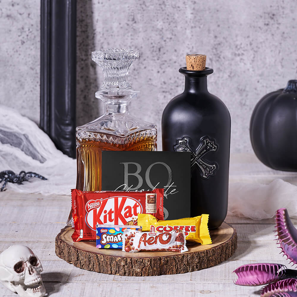 Spooky Halloween Spirits & Candy Gift – how the gift is presented