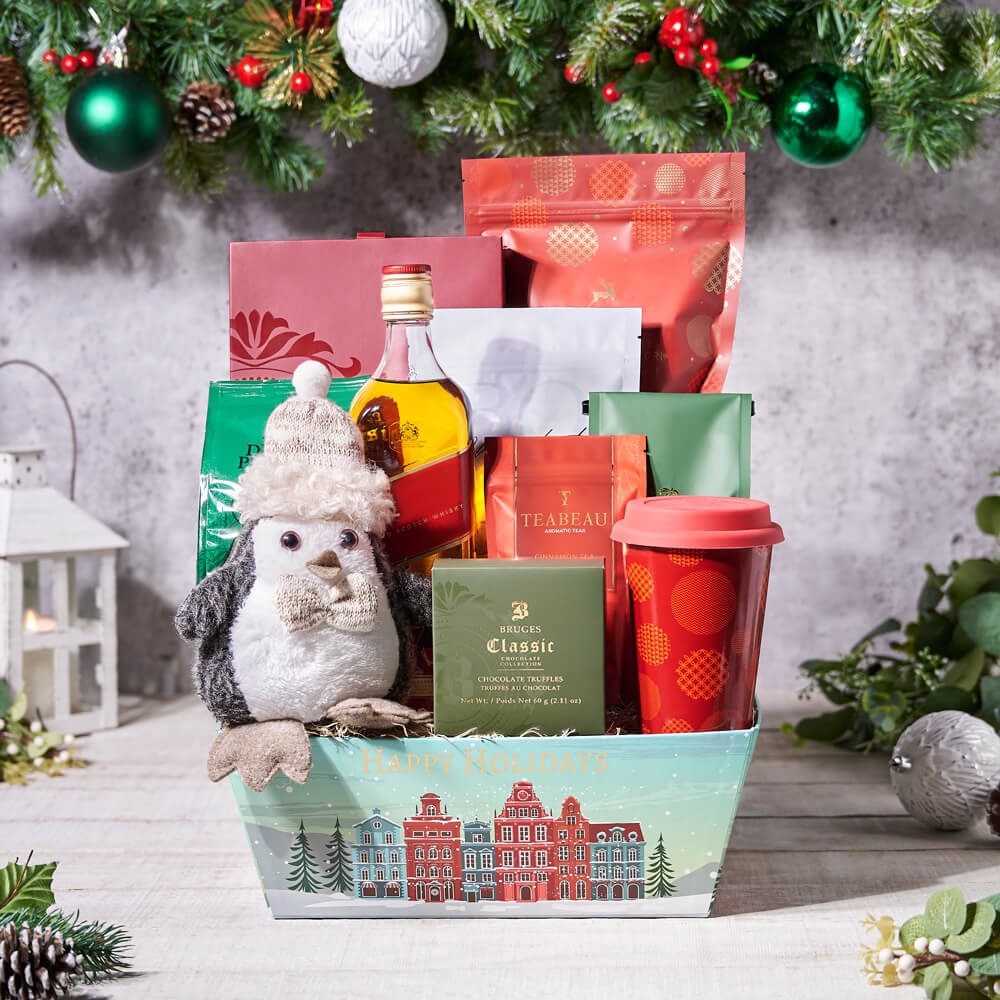 Liquor Christmas Whiskey Basket – how the gift is presented