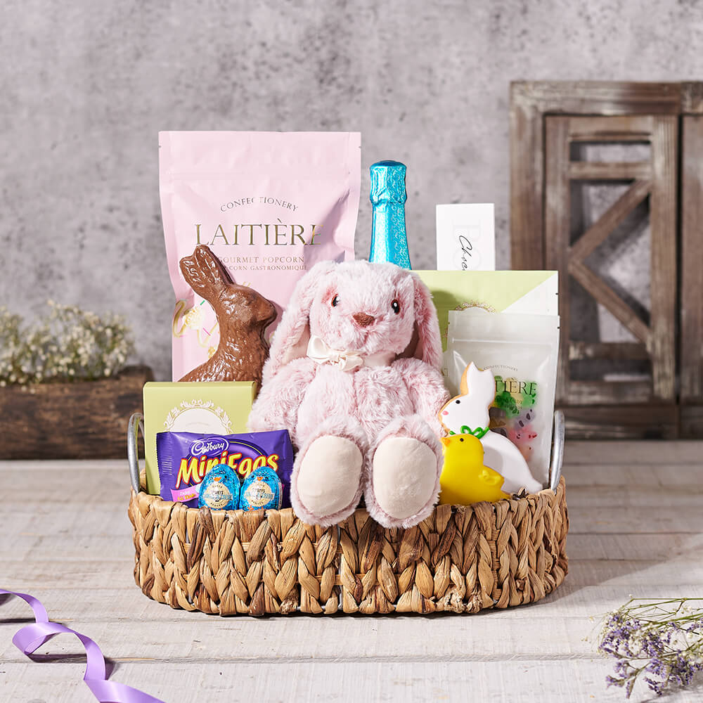Easter Sparkling Wine Basket, USA – how the gift is presented