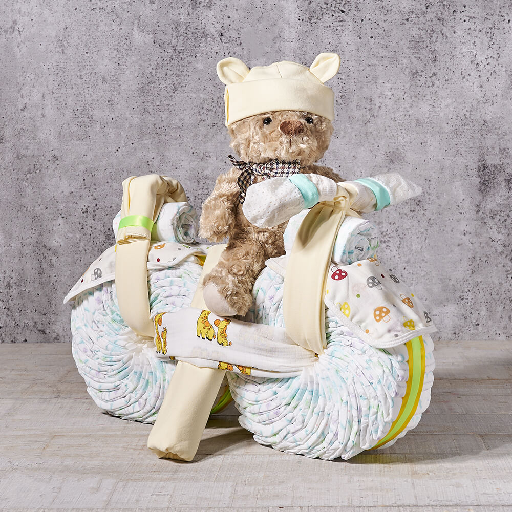 Baby Motorcycle Gift Set – how the gift is presented