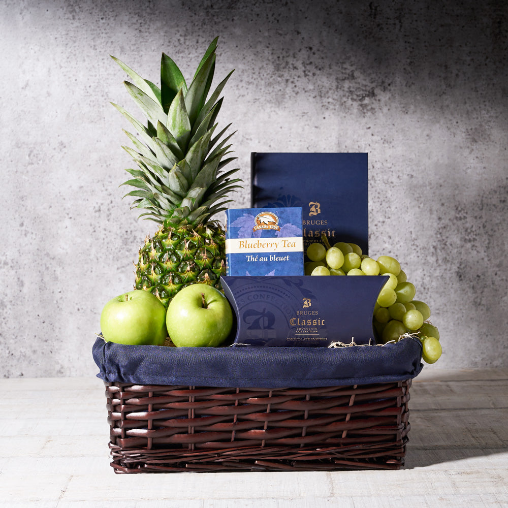 Blueberry Tea and Chocolate Basket – how the gift is presented