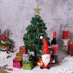 Total Christmas Tree Gift Set with Wine
