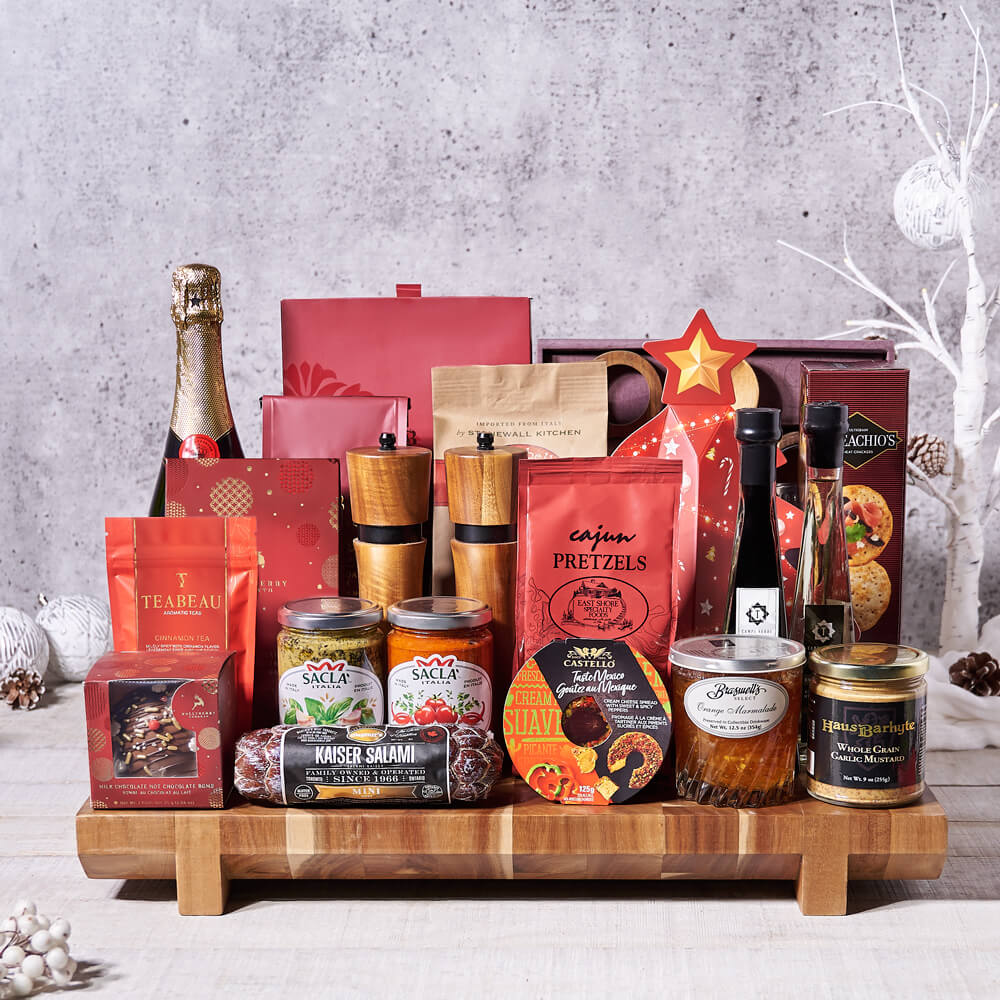 Sparkling Wine Gourmet Snack Box – how the gift is presented