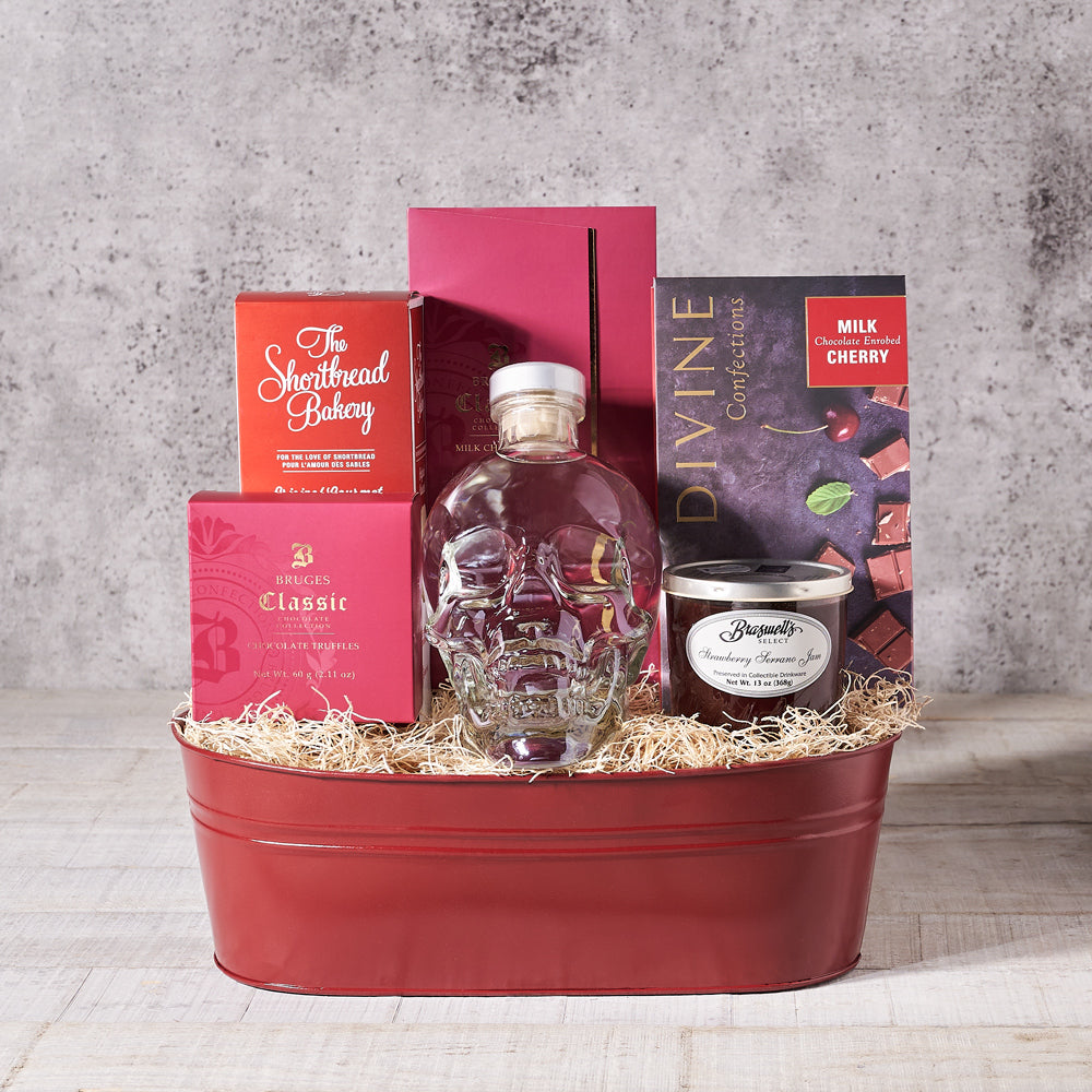Crystal Head Vodka Treats Basket – how the gift is presented