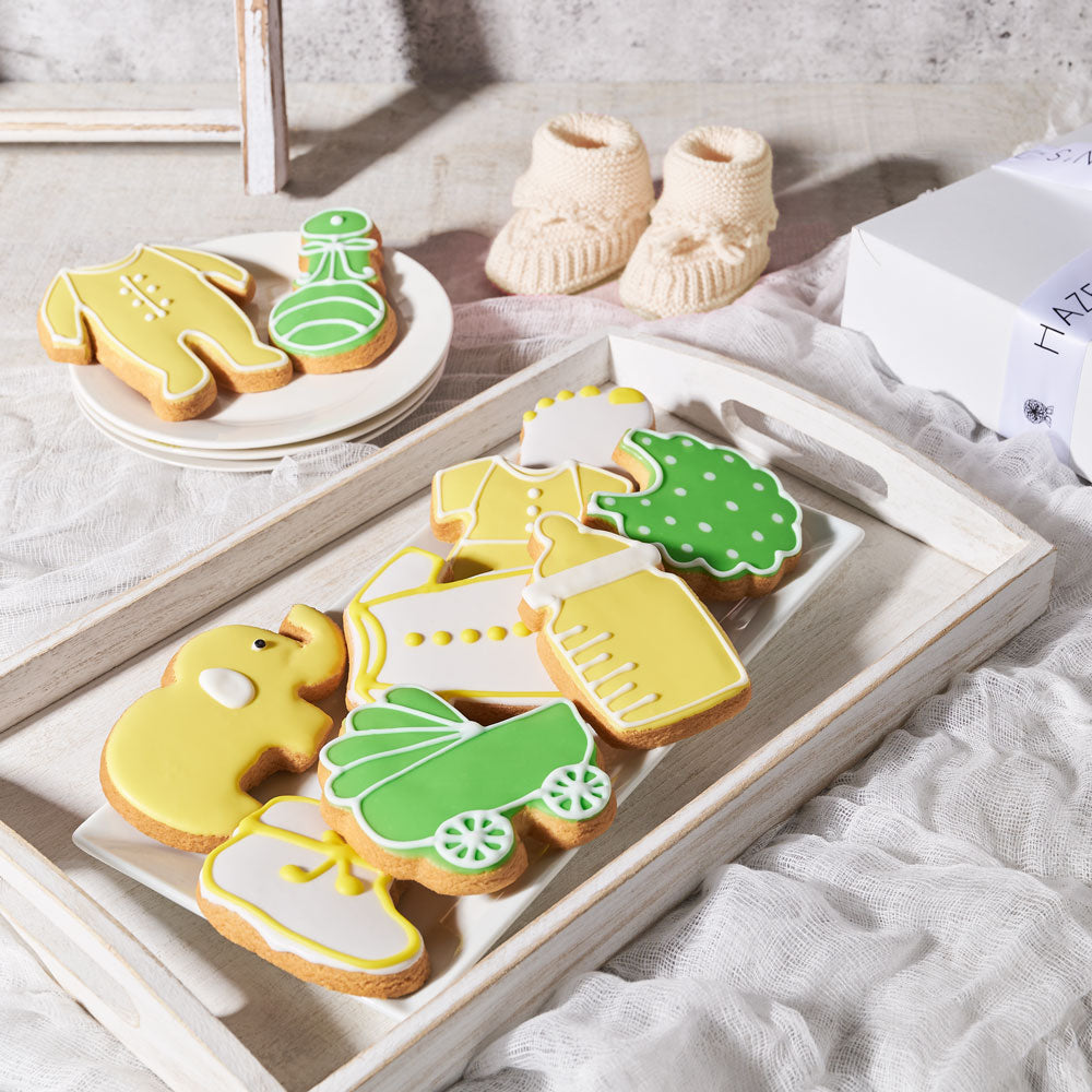 Hand-Decorated Baby Shower Cookies – how the gift is presented
